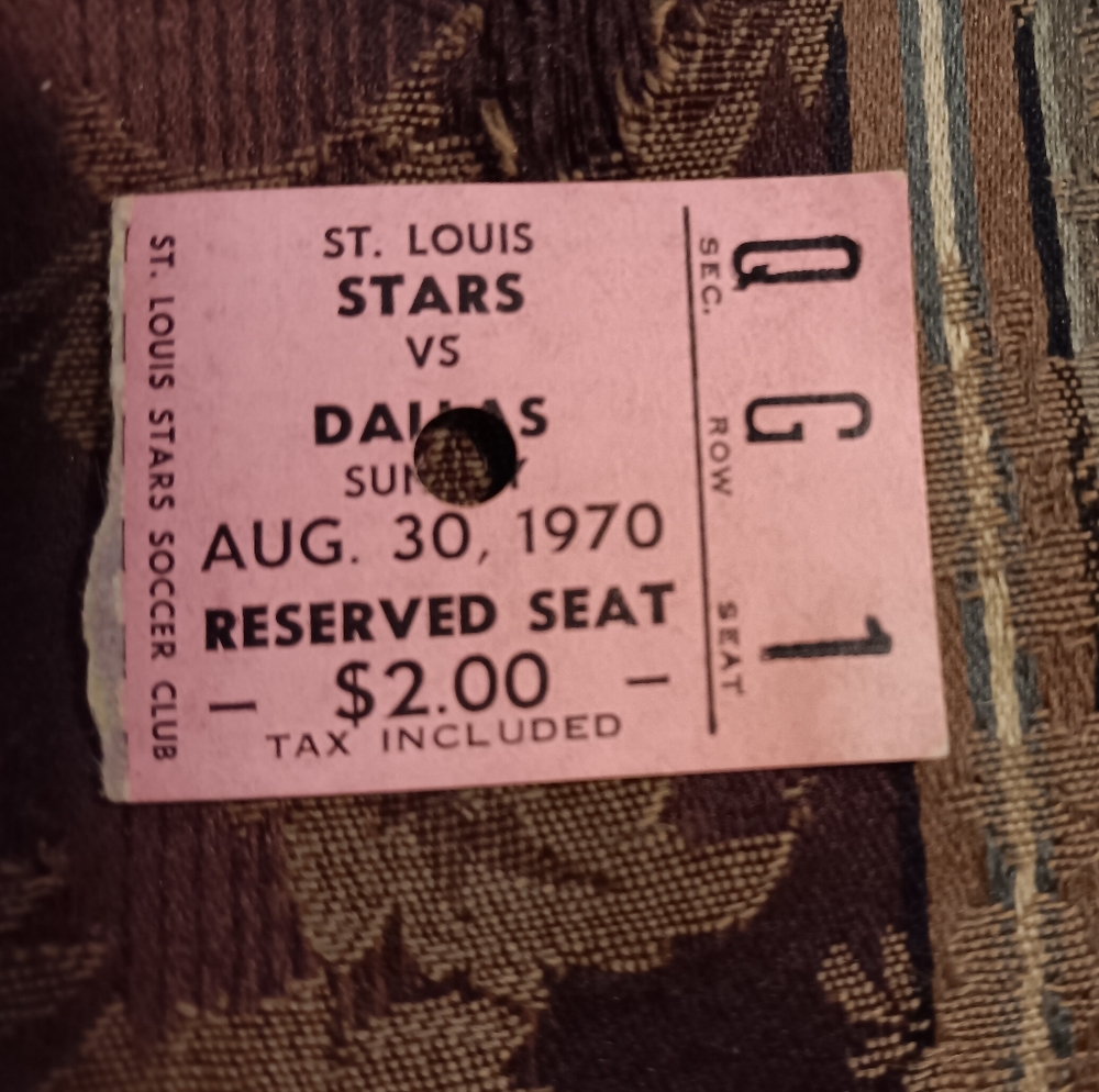 8-30-1970 NASL St. Louis Stars Defunct Soccer Club Vintage Ticket Stub Vg. Cond